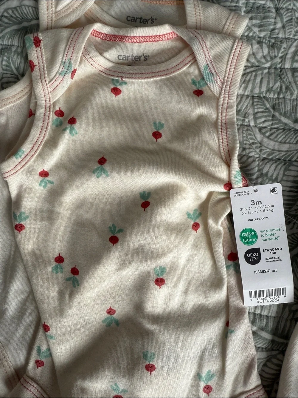 NWT Carter's Vegetable Sleeveless Baby Bodysuit Set of 5